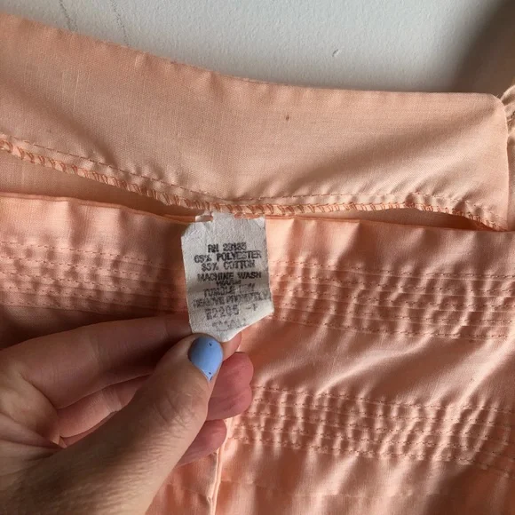 True Vintage Puff Sleeve Creamsicle Blouse Top - Picture 6 of 9